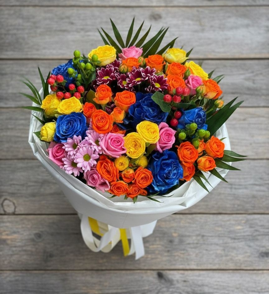 Букет цветов из: Розы и Хризантемы в Зункаре