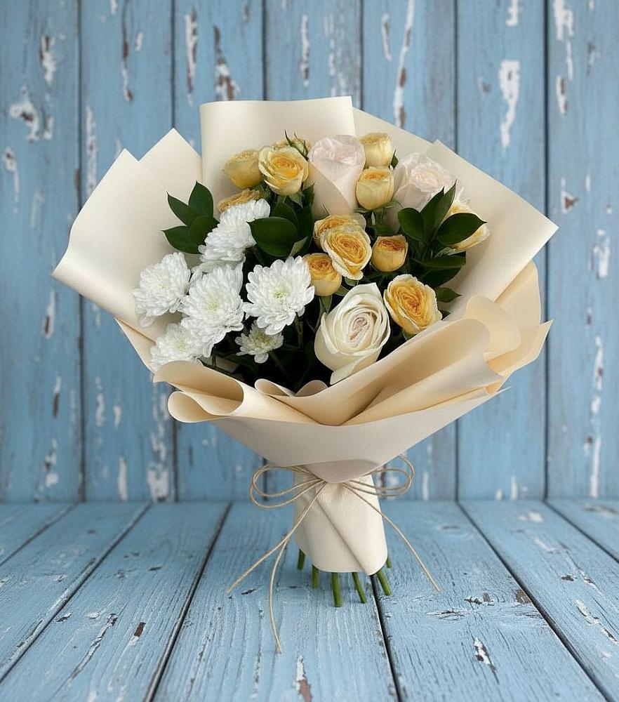 Букет цветов из: Розы и Хризантемы в Зункаре