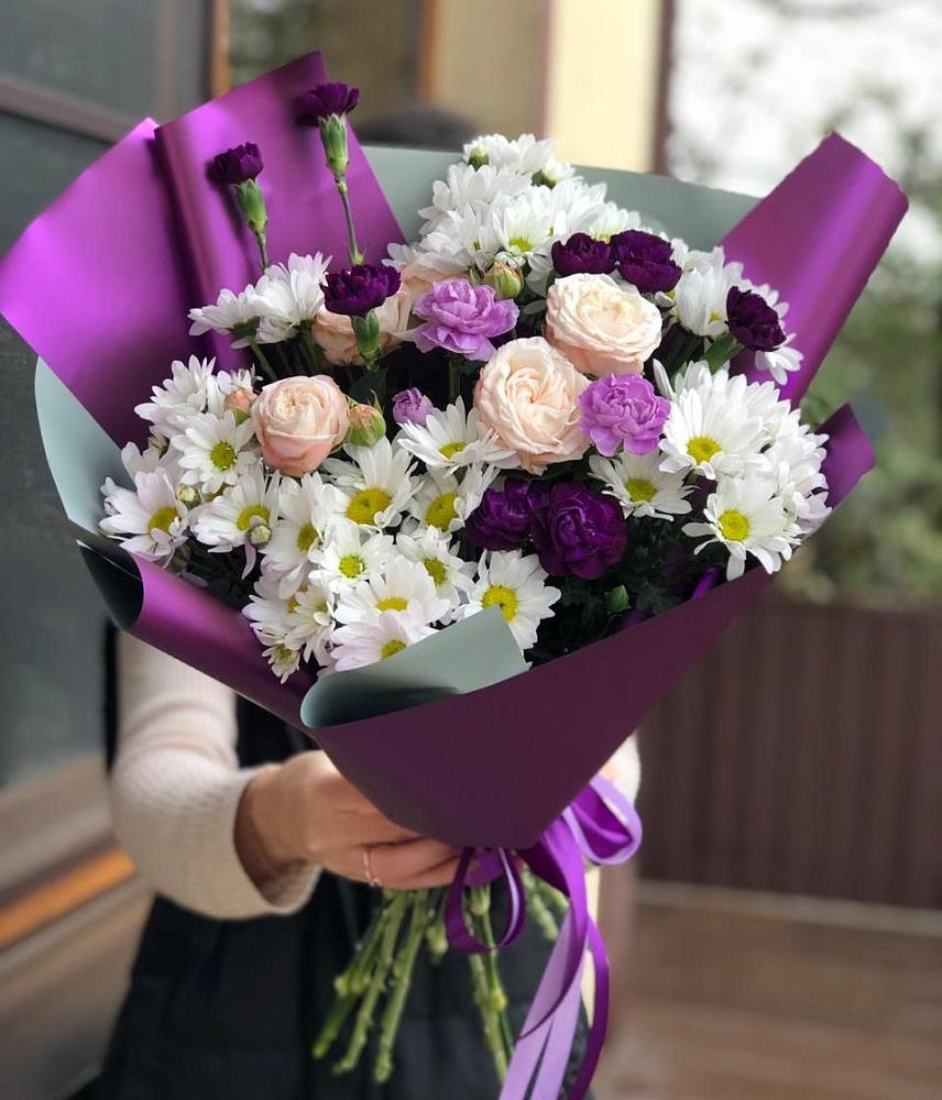 Букет цветов из: Хризантемы, Гвоздики и Розы в Зункаре