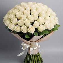 Букет 101 беля роза Белоснежка в Зункаре