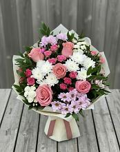 Букет цветов из:  Альстромерии, Гвоздики, Розы и Хризантемы #REPLACE_PRED# Зункаре