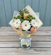 Букет цветов из:  Герберы, Розы и Хризантемы в Зункаре